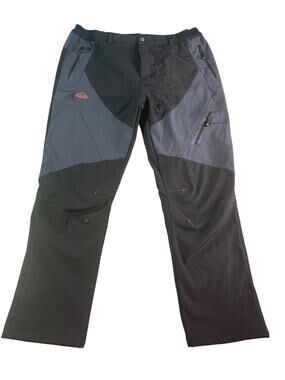 Outdoor Sports Mens XXL Fleece Lined Softshell Hiking Pants Zip Pockets Black